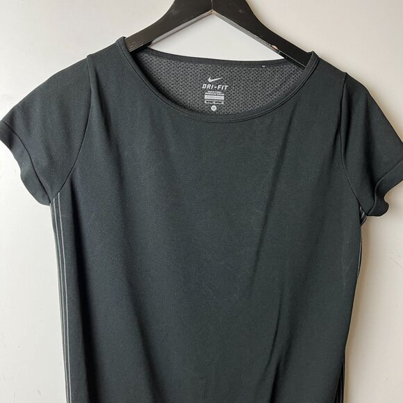 Nike Dri-Fit T Shirt Womens Black Medium M Sportswear Athletic Minimal Plain Tee - Picture 8 of 10